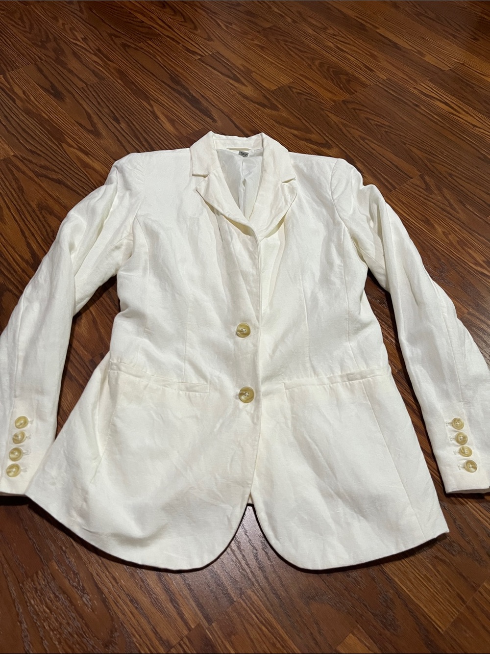 a new day Cream Tailored Linen blazer size 4